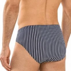 Mey GOTS Newham Jazz-Pants 38046/668 Slip, Bio Baumwoll-Stretch, Blau-weiß gestreift, Blau -MR Wasch Geschaft 372598 norm2