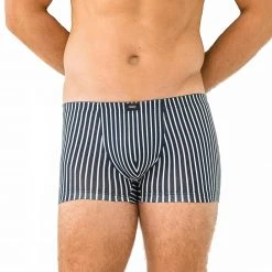 Mey GOTS Newham Shorty 37112/668 Trunk, Bio Baumwoll-Stretch, Blau-weiß gestreift, Blau