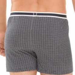 Mey GOTS Nelson Boxer Shorts 37110/668 Boxershorts, Bio Baumwoll-Stretch, Blau-weiß kariert, Blau -MR Wasch Geschaft 372602 norm2