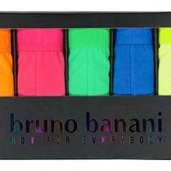 bruno banani Shorts 5er P. Neon L. 2201-2327/4303 Trunks, Baumwoll-Stretch, Neongelb-grün-orange, Multicolor -MR Wasch Geschaft 372617 norm6
