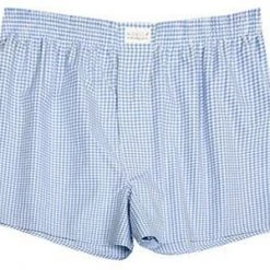 Novila Shorts 8580/55/202 Boxershorts, Baumwolle, Hellblau-weiß kariert, Hellblau kariert