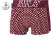 Replay Trunks 2er Pack I101194/N202 Baumwoll-Stretch, Bordeaux-beige gepunktet, Bordeaux-hellgrau