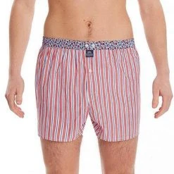 MC ALSON Boxer-Shorts 4416/rot Boxershorts, Baumwolle, Rot-marine gestreift -MR Wasch Geschaft 373074 norm2