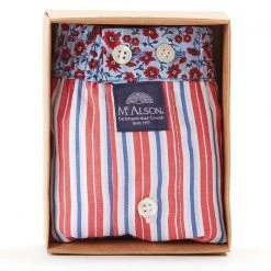 MC ALSON Boxer-Shorts 4416/rot Boxershorts, Baumwolle, Rot-marine gestreift -MR Wasch Geschaft 373074 norm3