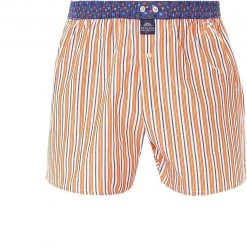 MC ALSON Boxer-Shorts 4418/orange Boxershorts, Baumwolle, Orange-blau gestreift