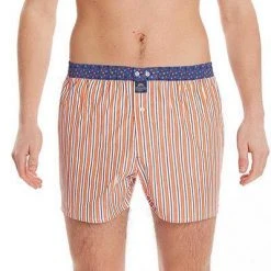 MC ALSON Boxer-Shorts 4418/orange Boxershorts, Baumwolle, Orange-blau gestreift -MR Wasch Geschaft 373075 norm2