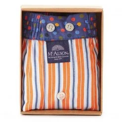 MC ALSON Boxer-Shorts 4418/orange Boxershorts, Baumwolle, Orange-blau gestreift -MR Wasch Geschaft 373075 norm3