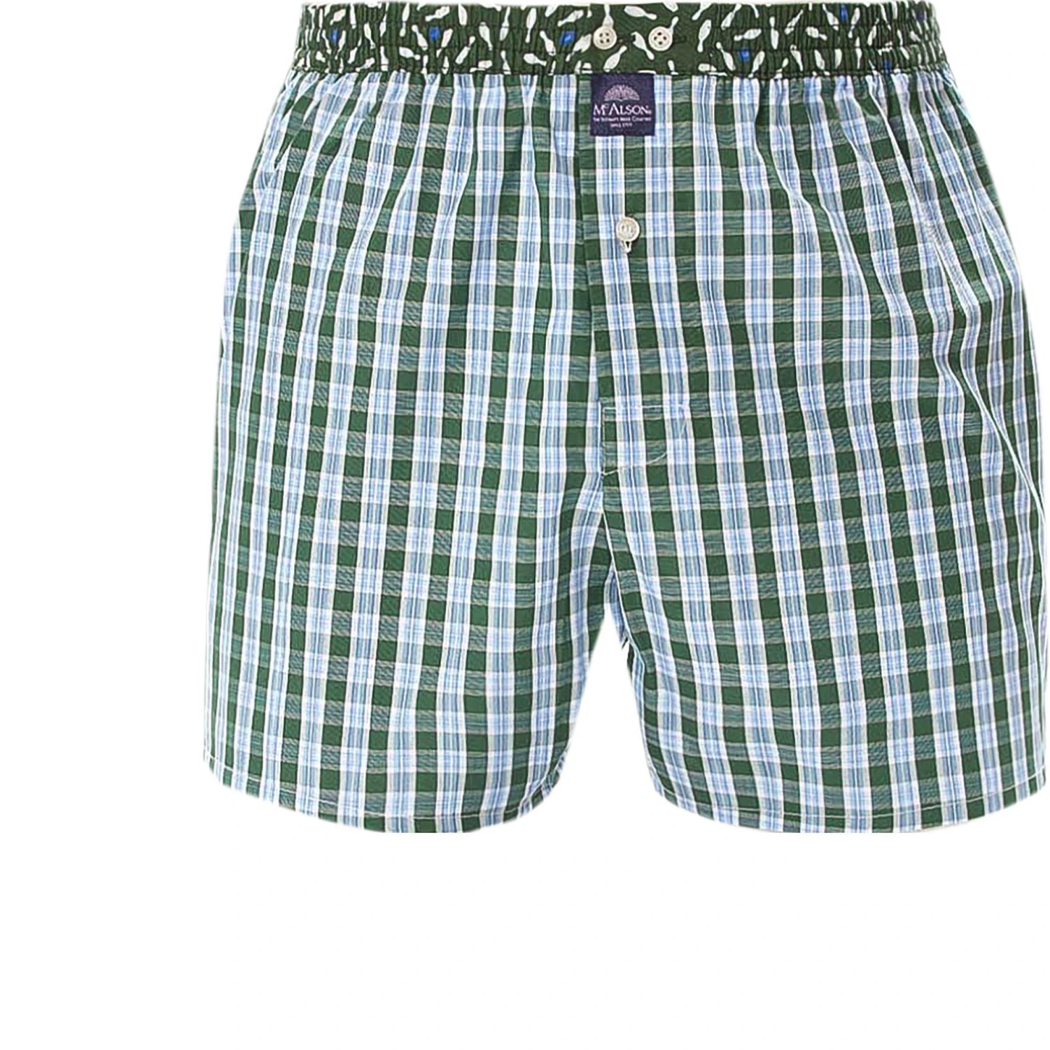 MC ALSON Boxer-Shorts 4423/grün Boxershorts, Baumwolle, Grün-hellblau gemustert 1 MC ALSON Boxer-Shorts 4423/grün Boxershorts, Baumwolle, Grün-hellblau gemustert