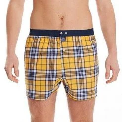 MC ALSON Boxer-Shorts 4432/gelb Boxershorts, Baumwolle, Gelb-blau kariert -MR Wasch Geschaft 373080 norm2