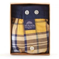 MC ALSON Boxer-Shorts 4432/gelb Boxershorts, Baumwolle, Gelb-blau kariert -MR Wasch Geschaft 373080 norm3