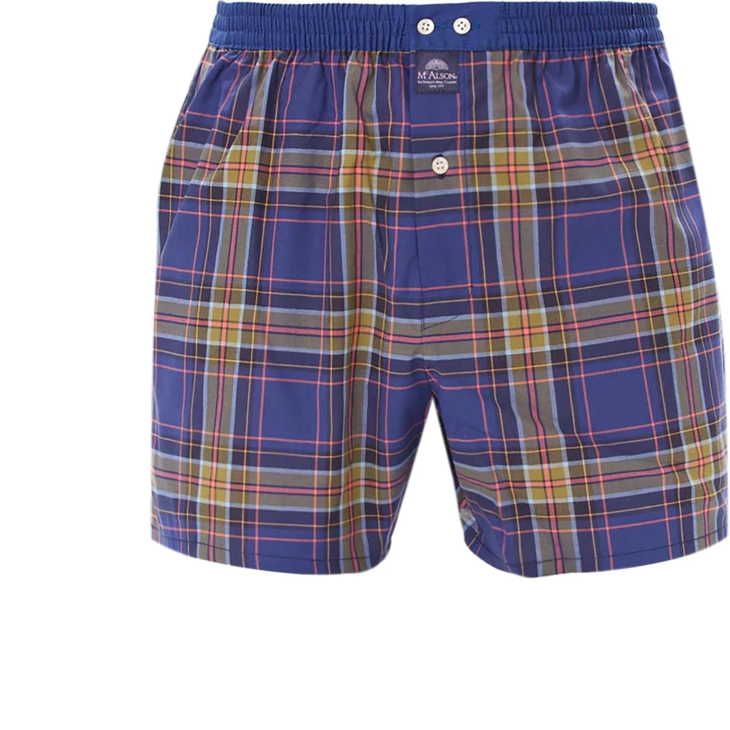 MC ALSON Boxer-Shorts 4433/navy Boxershorts, Baumwolle, Kobalt-ocker kariert 1 MC ALSON Boxer-Shorts 4433/navy Boxershorts, Baumwolle, Kobalt-ocker kariert