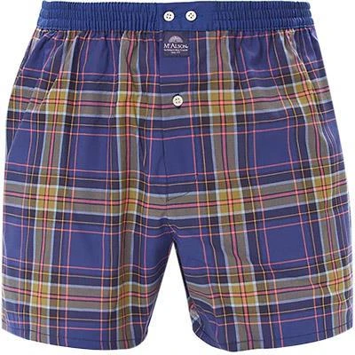 MC ALSON Boxer-Shorts 4433/navy Boxershorts, Baumwolle, Kobalt-ocker kariert 2 MC ALSON Boxer-Shorts 4433/navy Boxershorts, Baumwolle, Kobalt-ocker kariert – Bild 2