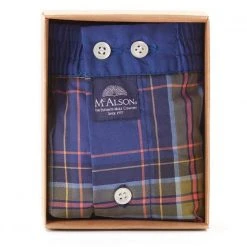 MC ALSON Boxer-Shorts 4433/navy Boxershorts, Baumwolle, Kobalt-ocker kariert 7 MC ALSON Boxer-Shorts 4433/navy Boxershorts, Baumwolle, Kobalt-ocker kariert -MR Wasch Geschaft 373081 norm3