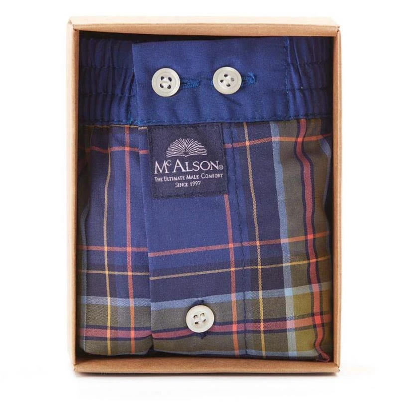 MC ALSON Boxer-Shorts 4433/navy Boxershorts, Baumwolle, Kobalt-ocker kariert 4 MC ALSON Boxer-Shorts 4433/navy Boxershorts, Baumwolle, Kobalt-ocker kariert – Bild 4