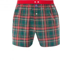 MC ALSON Boxer-Shorts 4434/grün Boxershorts, Baumwolle, Grün-rot kariert
