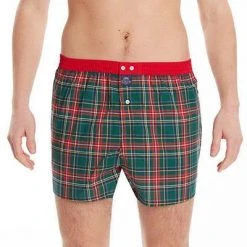 MC ALSON Boxer-Shorts 4434/grün Boxershorts, Baumwolle, Grün-rot kariert -MR Wasch Geschaft 373082 norm2