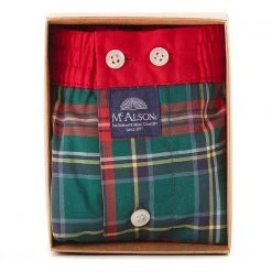 MC ALSON Boxer-Shorts 4434/grün Boxershorts, Baumwolle, Grün-rot kariert -MR Wasch Geschaft 373082 norm3
