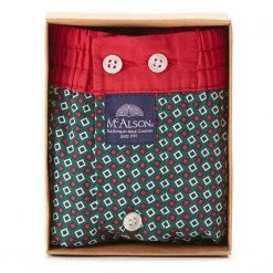 MC ALSON Boxer-Shorts 4435/grün Boxershorts, Baumwolle, Rot-grün gemustert -MR Wasch Geschaft 373083 norm3