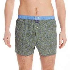 MC ALSON Boxer-Shorts 4442/oliv Boxershorts, Baumwolle, Oliv-hellblau gemustert -MR Wasch Geschaft 373086 norm2