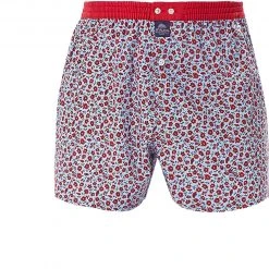 MC ALSON Boxer-Shorts 4443/rot-blau Boxershorts, Baumwolle, Hellblau-rot gemustert