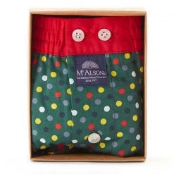 MC ALSON Boxer-Shorts 4449/oliv Boxershorts, Baumwolle, Oliv-rot gemustert -MR Wasch Geschaft 373090 norm3