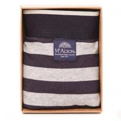 MC ALSON Jersey Boxer-Shorts J0202/blau-grau Trunk, Baumwoll-Jersey, Blau-hellgrau gestreift -MR Wasch Geschaft 373098 norm3