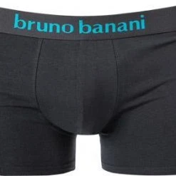 bruno banani Shorts 2er Pack Leaf 2201-2328/4305 Trunks, Baumwoll-Stretch, Blau-graphit gemustert, Seeblau-graphite -MR Wasch Geschaft 373481 norm2