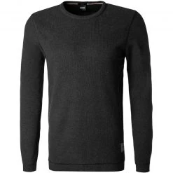 BOSS Longsleeve Tempest 50462773/001 Longleeve, Slim Fit, Baumwolle, Schwarz meliert, Schwarz