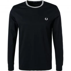 Fred Perry T-Shirt M9602/662 Longsleeve, Baumwolle, Navy, Navy-weiß
