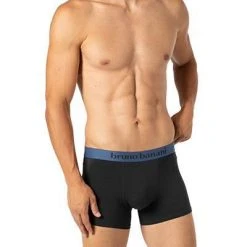 bruno banani Shorts 2er Pack Flow. 2203-1388/4312 Trunks, Baumwoll-Stretch, Blau, Denim-graphit -MR Wasch Geschaft 374298 norm2
