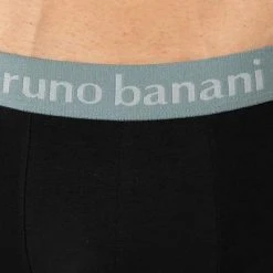 bruno banani Shorts 2er Pack Leaf 2201-2328/4306 Trunks, Baumwoll-Stretch, Grau-schwarz gemustert, Grau-schwarz -MR Wasch Geschaft 374299 norm3