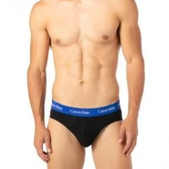 Calvin Klein Underwear Calvin Klein COTTON STRETCH 3er Pack U2661G/WHD Slips, Baumwoll-Stretch, Schwarz, Rot-grau-royal -MR Wasch Geschaft 374387 norm2