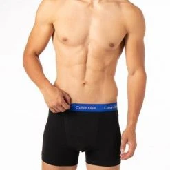 Calvin Klein Underwear Calvin Klein COTTON STRECH 3er Pack U2662G/WHD Trunks, Baumwoll-Stretch, Schwarz, Rot-grau-royal -MR Wasch Geschaft 374388 norm2