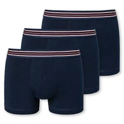 Schiesser Shorts 3er Pack 175732/908 Trunks, Baumwoll-Stretch, Navy -MR Wasch Geschaft 374639 norm3