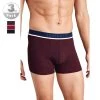 Schiesser Shorts 3er Pack 175736/910 Trunks, Baumwoll-Stretch, Rot-nachtblau, Rot