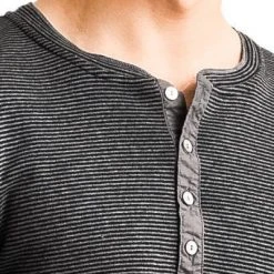 Schiesser Revival Karl-Heinz Henley 1/1 175881/208 Longsleeve, Baumwolle, Anthrazit meliert, Anthrazit -MR Wasch Geschaft 374918 norm3