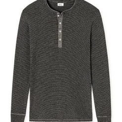Schiesser Revival Karl-Heinz Henley 1/1 175881/208 Longsleeve, Baumwolle, Anthrazit meliert, Anthrazit -MR Wasch Geschaft 374918 norm4