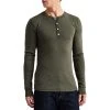 Schiesser Revival Karl-Heinz Henley 1/1 175884/711 Longsleeve, Baumwolle, Khaki meliert, Khaki