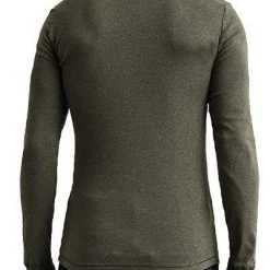 Schiesser Revival Karl-Heinz Henley 1/1 175884/711 Longsleeve, Baumwolle, Khaki meliert, Khaki -MR Wasch Geschaft 374923 norm2