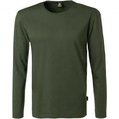 Strellson T-Shirt Tyler 30028482/311 Longsleeve, Pima Baumwolle, Olivgrün, Tannengrün