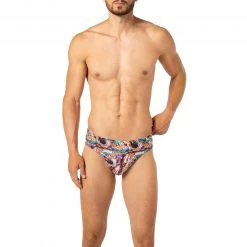 bruno banani Sportslip Antique Art 2202-2338/4323 Mikrofaser-Stretch, Orange-smaragdgrün gemustert , Multicolor