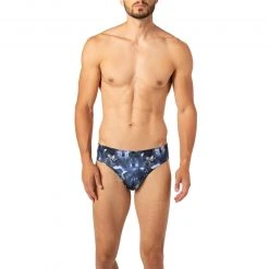 bruno banani Sportslip Mystery Wolf 2202-2336/1846 Mikrofaser-Stretch, Blau gemustert, Dunkelblau-grau