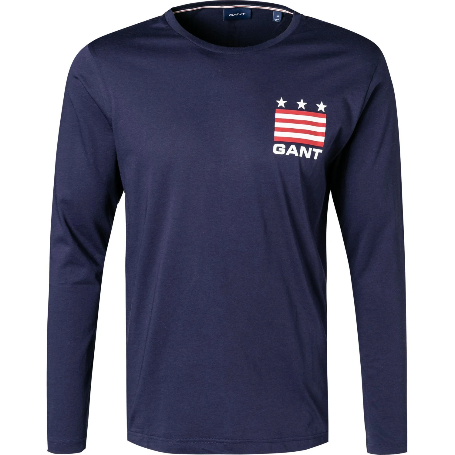 Gant T-Shirt 2004029/433 Longsleeve, Baumwolle, Nachtblau 1 Gant T-Shirt 2004029/433 Longsleeve, Baumwolle, Nachtblau