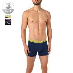 BOSS Boxer Briefs 3er Pack 50458544/967 Trunks, Baumwoll-Stretch, Navy-schwarz, Blau
