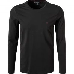 Tommy Hilfiger Longsleeve MW0MW10804/BDS Slim Fit, Bio Baumwolle, Schwarz