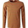 Armor lux T-Shirt 02297/HRV Longsleeve, Baumwolle, Khaki-orange gestreift, Khaki-orange