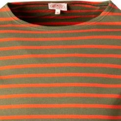 Armor lux T-Shirt 02297/HRV Longsleeve, Baumwolle, Khaki-orange gestreift, Khaki-orange -MR Wasch Geschaft 377214 norm2