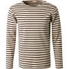 Armor lux T-Shirt 02297/HRW Longsleeve, Baumwolle, Beige-blau gestreift, Beige-blau