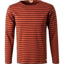 Armor lux T-Shirt 02297/HRY Longsleeve, Baumwolle, Braun-blau gestreift, Braun-blau