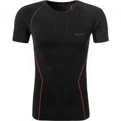 Falke Men Ergonomic Sport T-Shirt 39613/3018 Tight Fit, Mikrofaser, Schwarz, Schwarz-rot